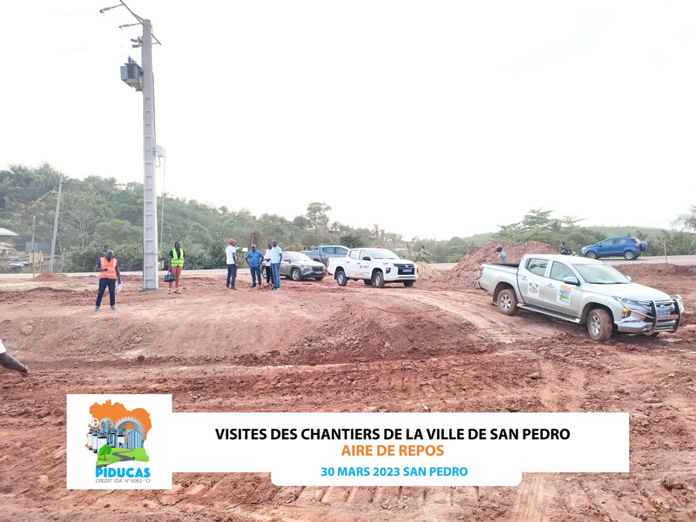 Visite des chantiers de la ville de SAN-PEDRO - AIRE DE REPOS - 30 Mars 2023