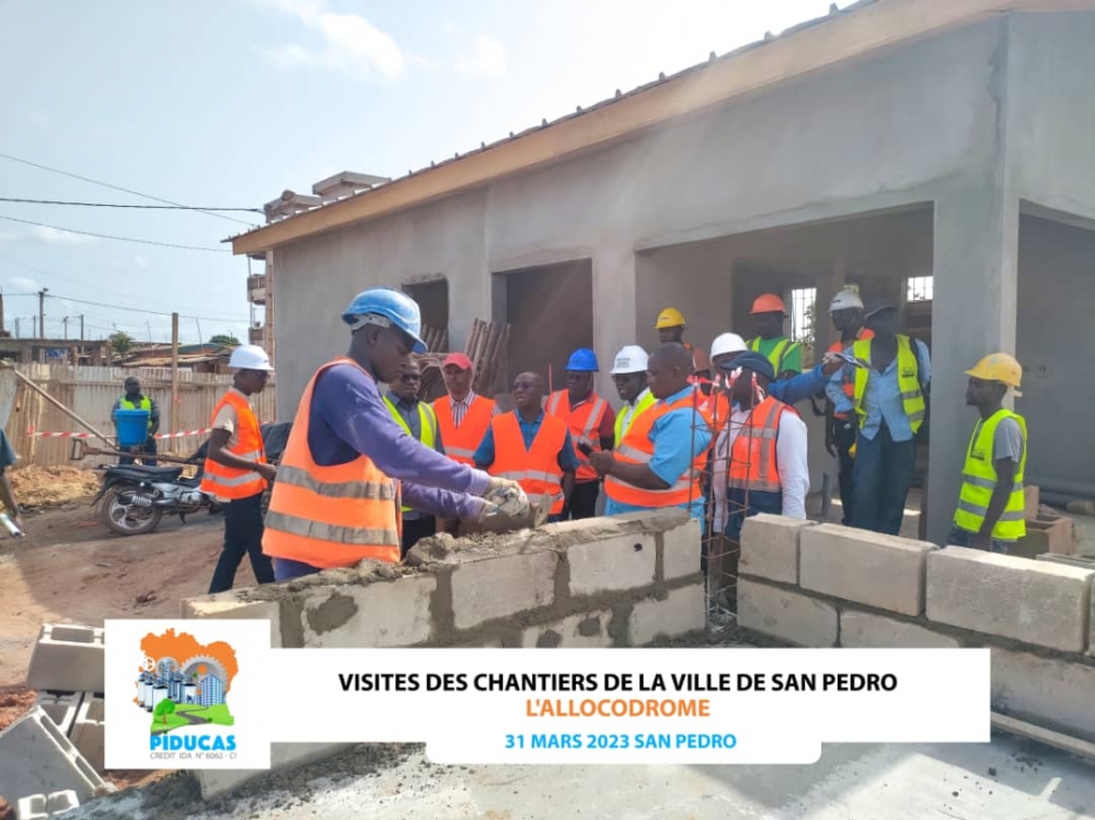 Visite des chantiers de la ville de SAN-PEDRO - L&#039;Allocodrome - 31 Mars 2023